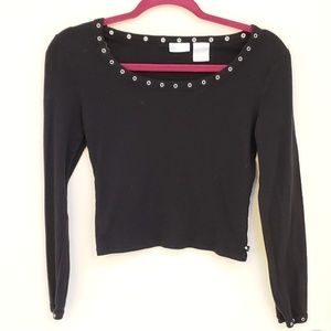 Small J.Lo black Crop top with long sleeves S